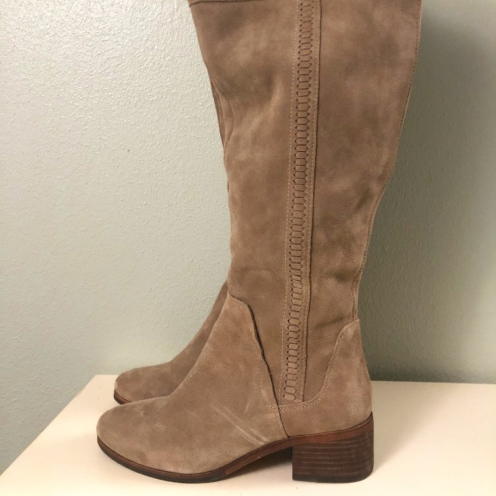 Vince Camuto Over the Knee Suede Boots - Taupe, 7-1/2